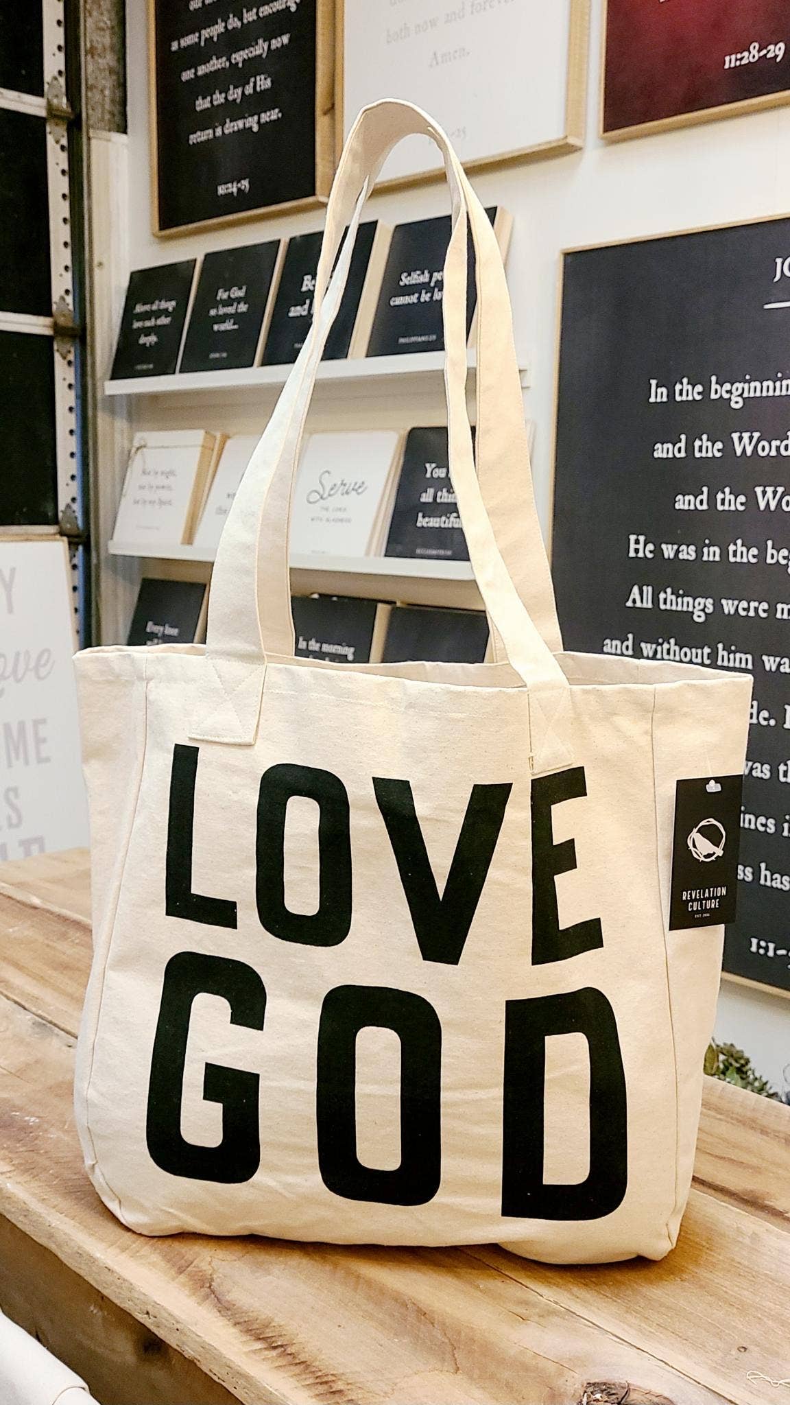 Large Tote Bags | Love God | Worthy Lamb | 33AD