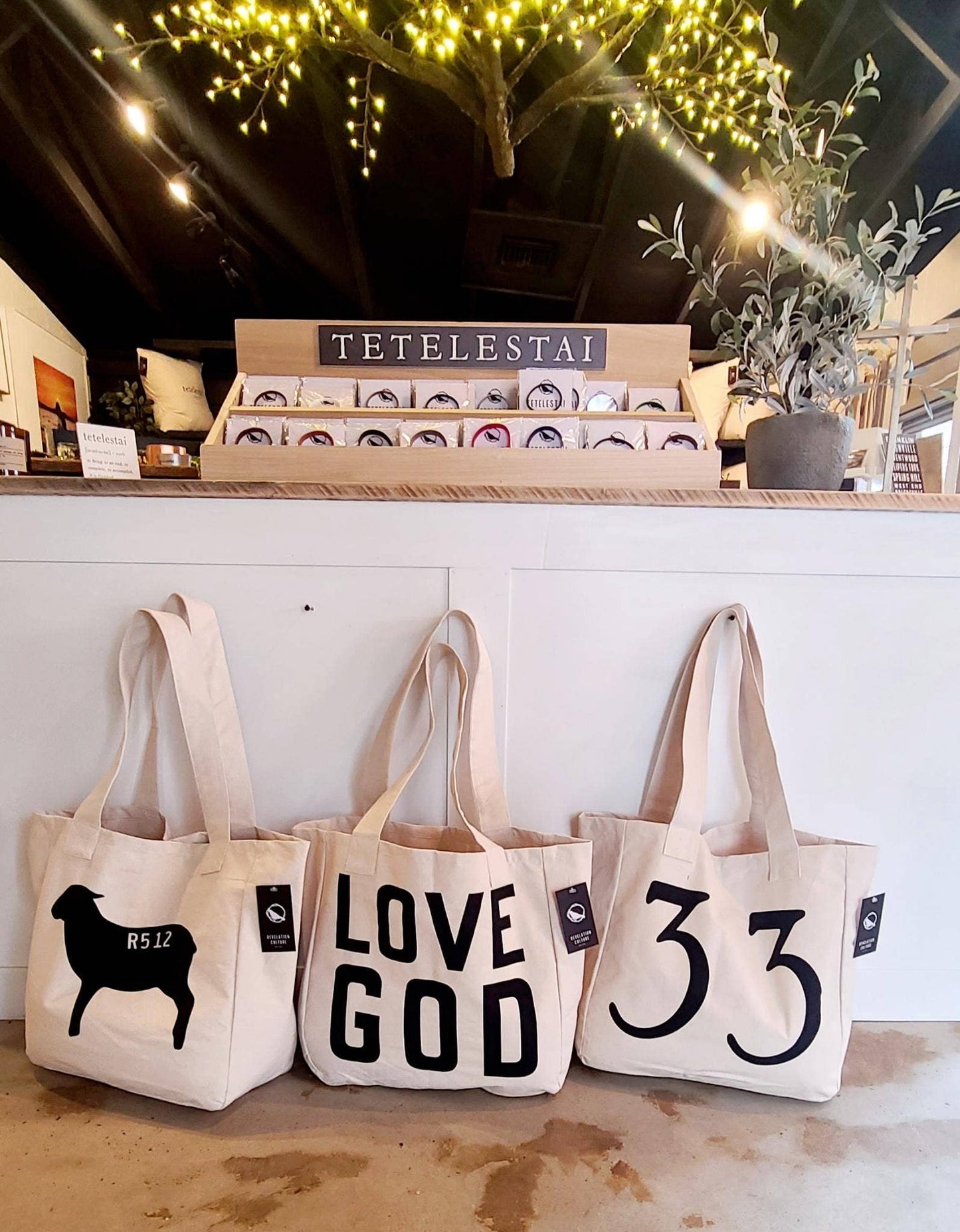 Large Tote Bags | Love God | Worthy Lamb | 33AD