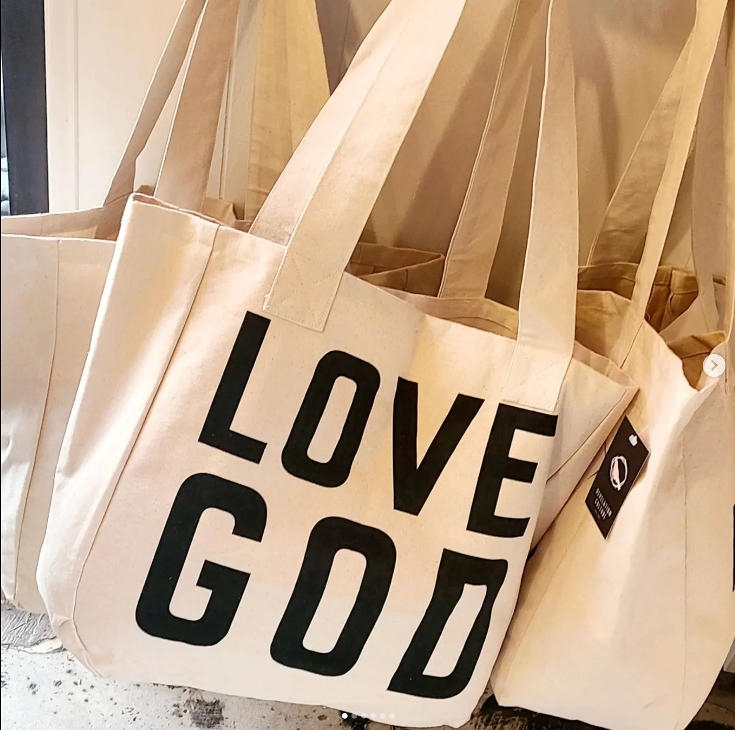 Large Tote Bags | Love God | Worthy Lamb | 33AD